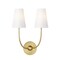 Z-Lite Shannon Wall Sconce, 2-Light, 12.75 In.W x 7.25 In.L x 17 In.H, Rubbed Brass/white 3040-2S-RB - alternate 8